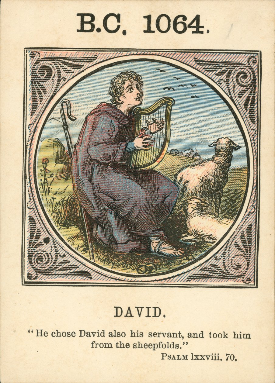 Anno Mundi: 1064 f.Kr., David (fargelitografi) av English School