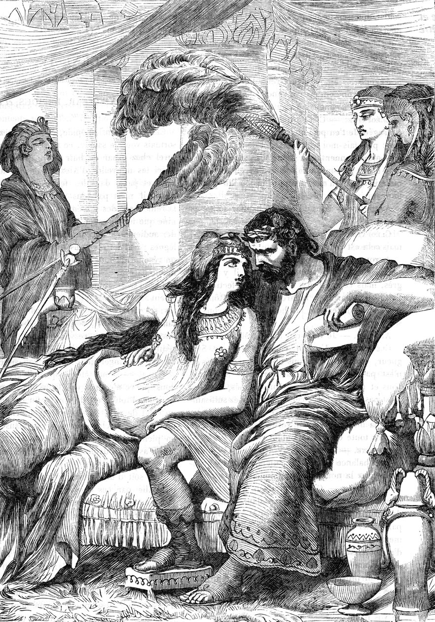 Antoine et Cleopatre (Antony og Cleopatra) - Illustrasjon i "" Completes de William Shakespeare""" 1866 - Illustrasjonene og den generelle formen til denne utgaven er lånt fra Cassells illustrerte Shakespeare, utgitt i London av English School