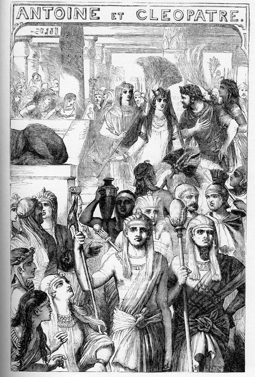 Antoine et Clopatre (Antony and Cleopatra) - Illustration in “” Completes de William Shakespeare””” 1866 - The illustrations and general form of this edition are borrowed from Cassell