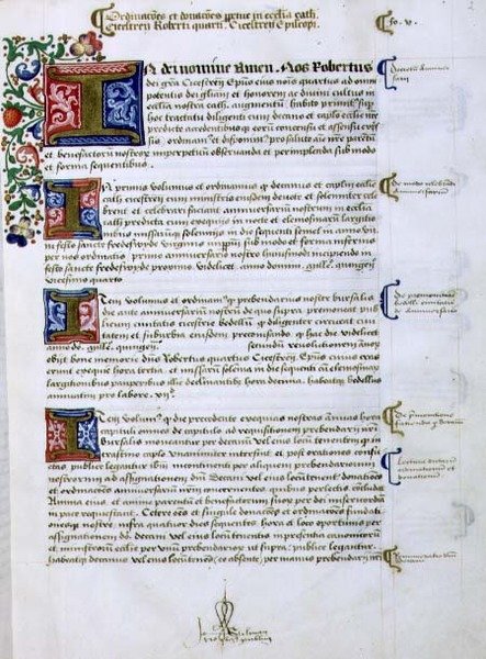 Arkiv 9432 f.5 Side med tekst med opplyst initial 