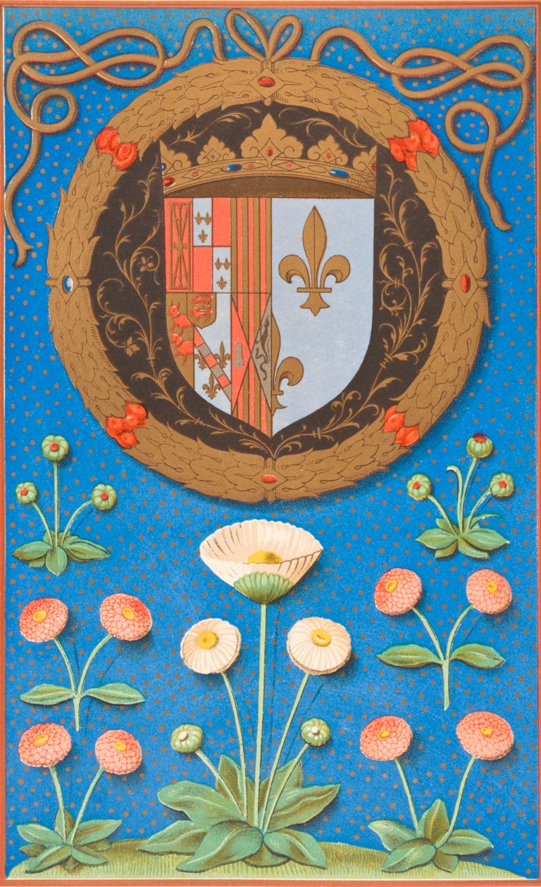 Marguerite Navarres våpen og emblematiske enheter, 1878 av English School