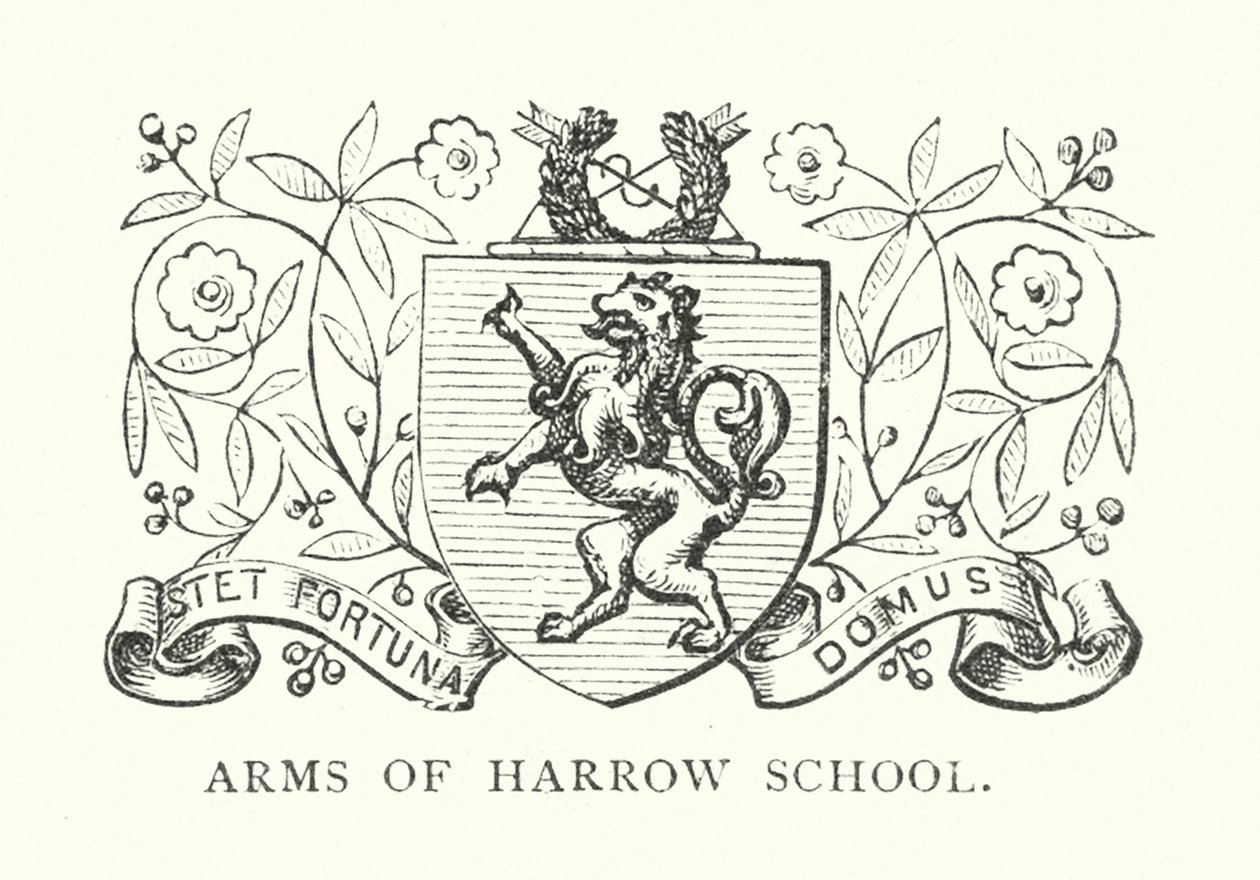 Harrow Schools våpenskjold (gravering) av English School