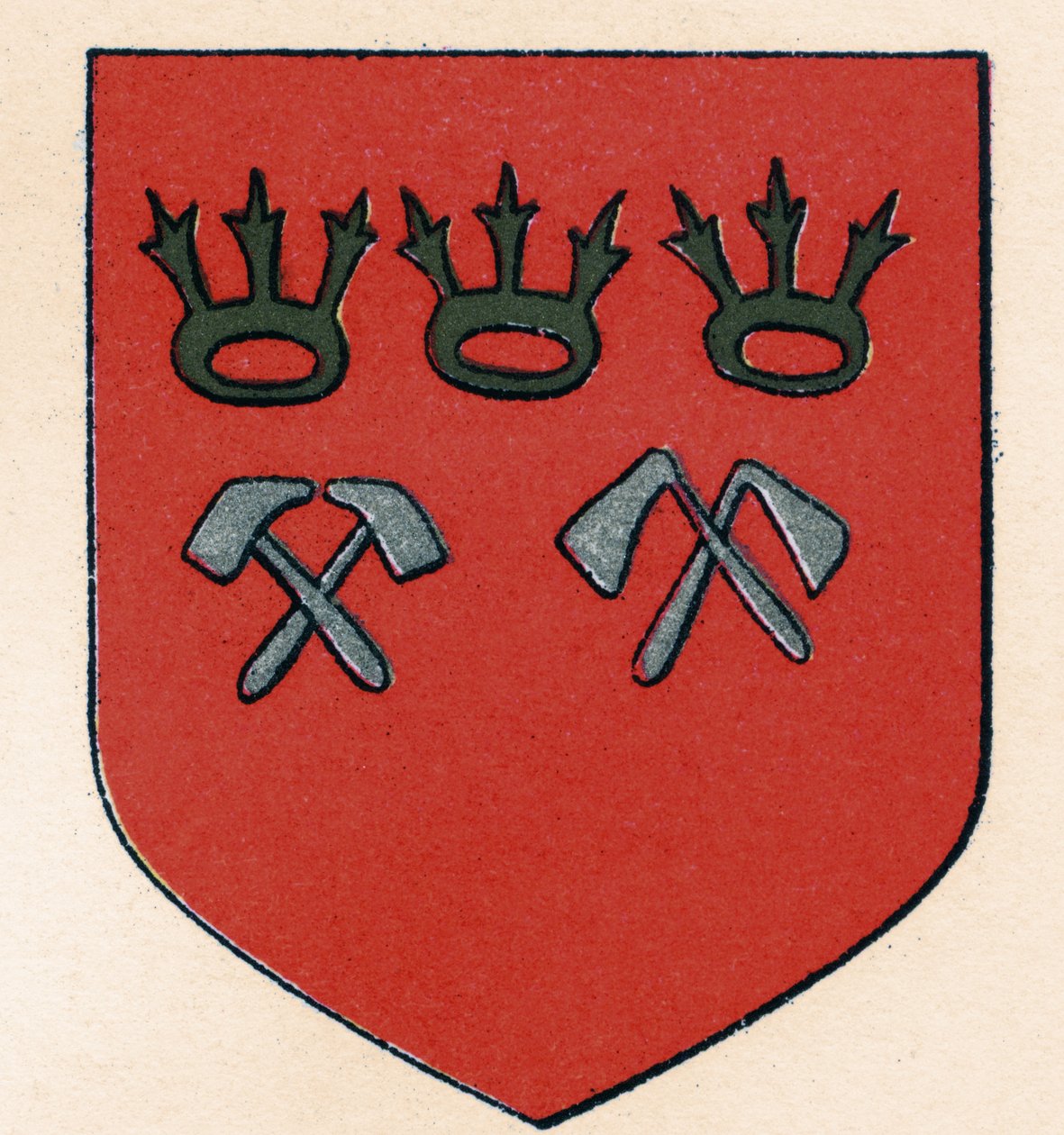 Arms of the Masons of Cologne, fra The History of Freemasonry, bind II, utgitt av Thomas C. Jack, London, 1883 av English School