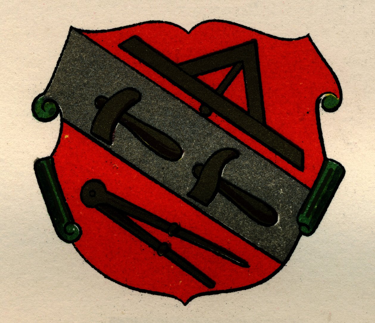 Arms of the Stone Masons of Strasburg, fra The History of Freemasonry, bind II, utgitt av Thomas C. Jack, London, 1883 av English School
