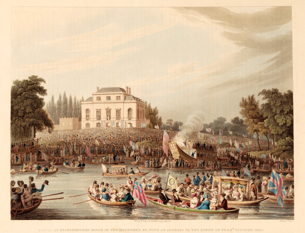 Ankomst til Brandenburg House of the Watermen osv. med en adresse til dronningen den 3. oktober 18. av English School