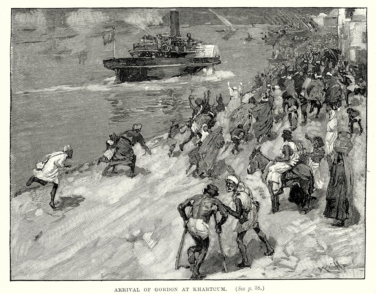 Gordons ankomst til Khartoum (gravering) av English School