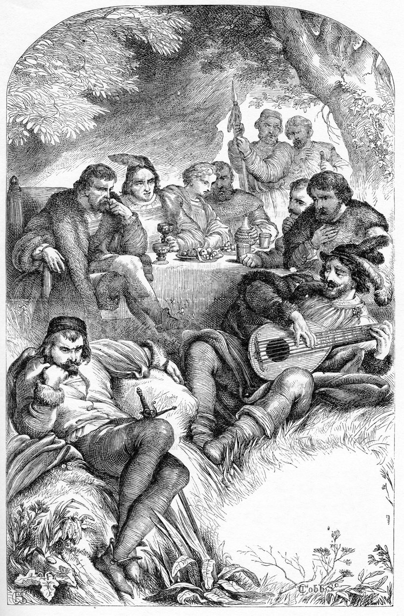 As You Like it - Illustrasjon i "" Works complete by William Shakespeare"" 1866 - Illustrasjonene og den generelle formen til denne utgaven er lånt fra Cassells illustrerte Shakespeare, utgitt i London av English School
