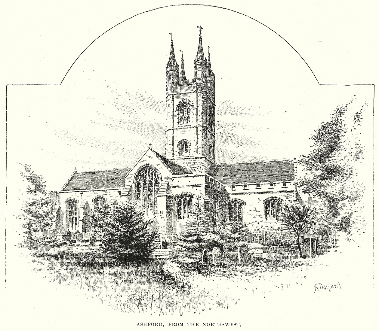 Ashford, fra nordvest (gravering) av English School