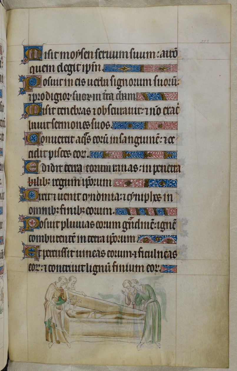Bas-de-page scene av en ridder, som hadde blitt cistercienser og ikke kunne lære noe latin annet enn ordene 