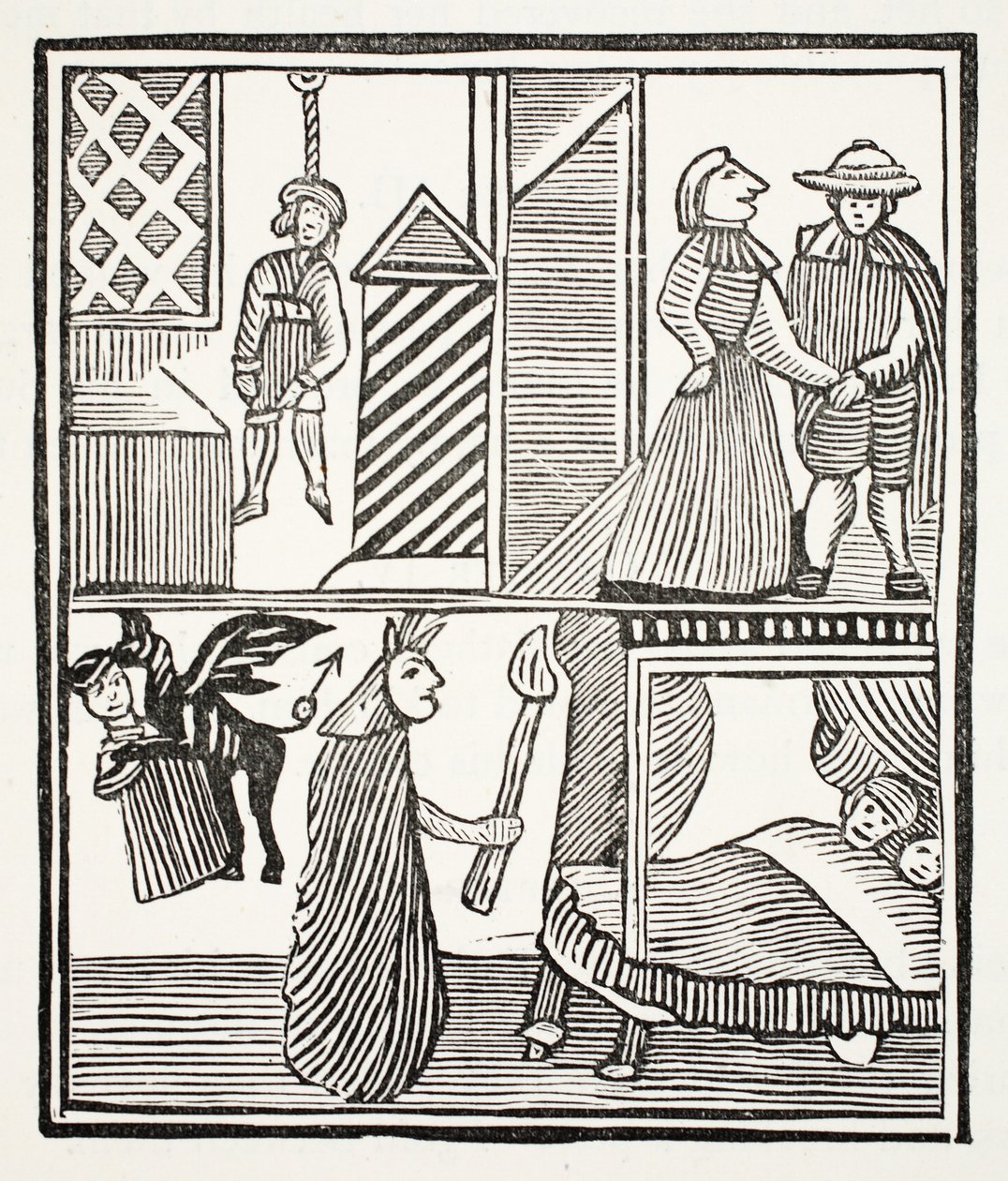 Batemans Tragedy, illustrasjon fra Chap-books of the Eighteenth Century av John Ashton, pub. 1882 av English School