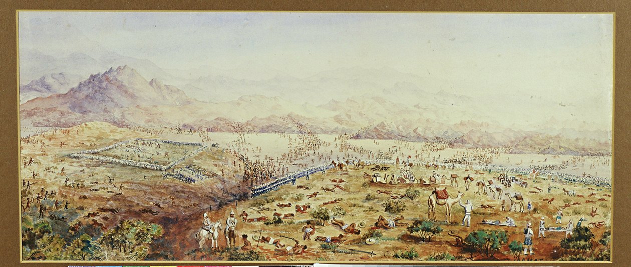 Slaget ved Tamai, Sudan 1884 (wc på papir) av English School