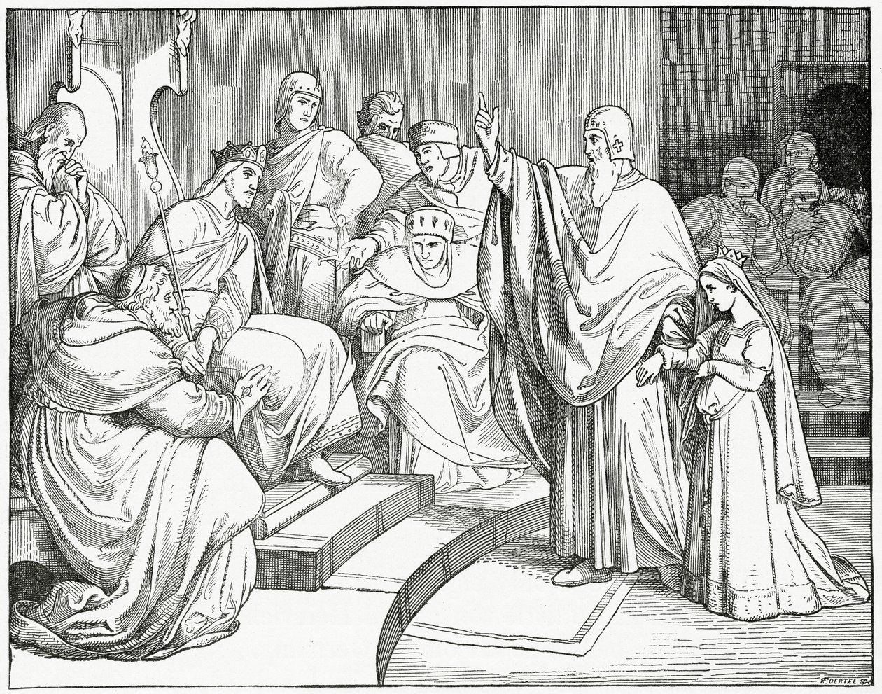 Beatrice ledet inn i dietten for sin forlovelse, 1882 av English School