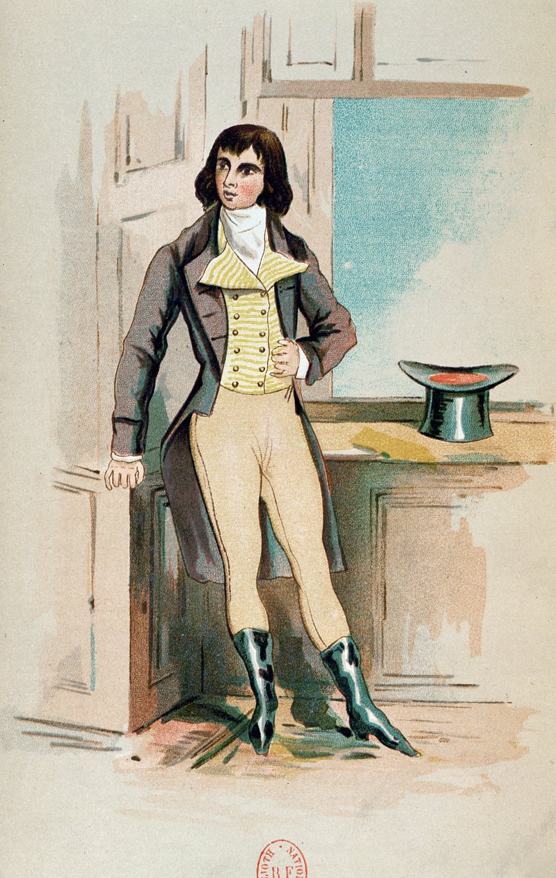 Beau Brummel (1778-1840) i sin ungdom (farge litho) av English School
