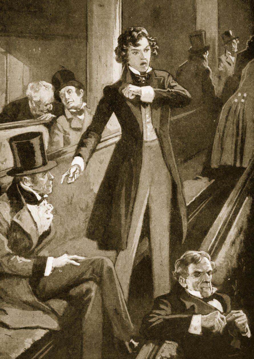 Benjamin Disraeli holdt sin første tale i huset av English School