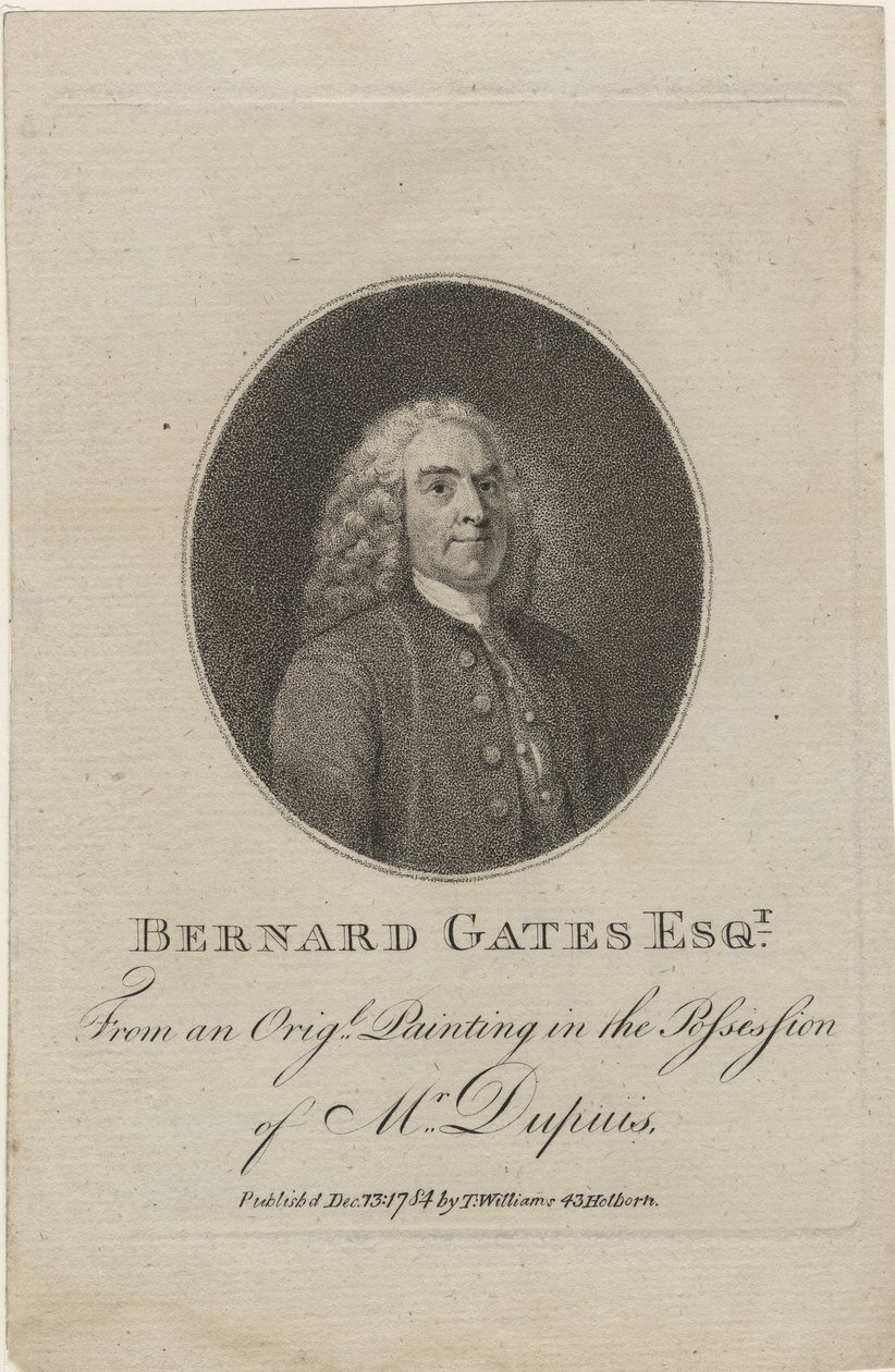 Bernard Gates, 1784 (stippgravering) av English School