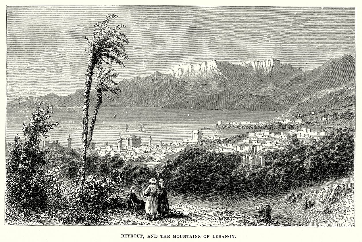 Beyrouth og Libanonfjellene (gravering) av English School