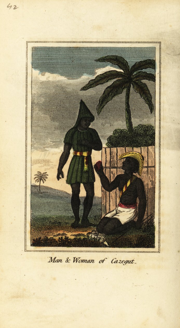 Bijogos mann og kvinne fra Cazegut (Bissagos-øyene, Guinea-Bissau, Vest-Afrika) av English School