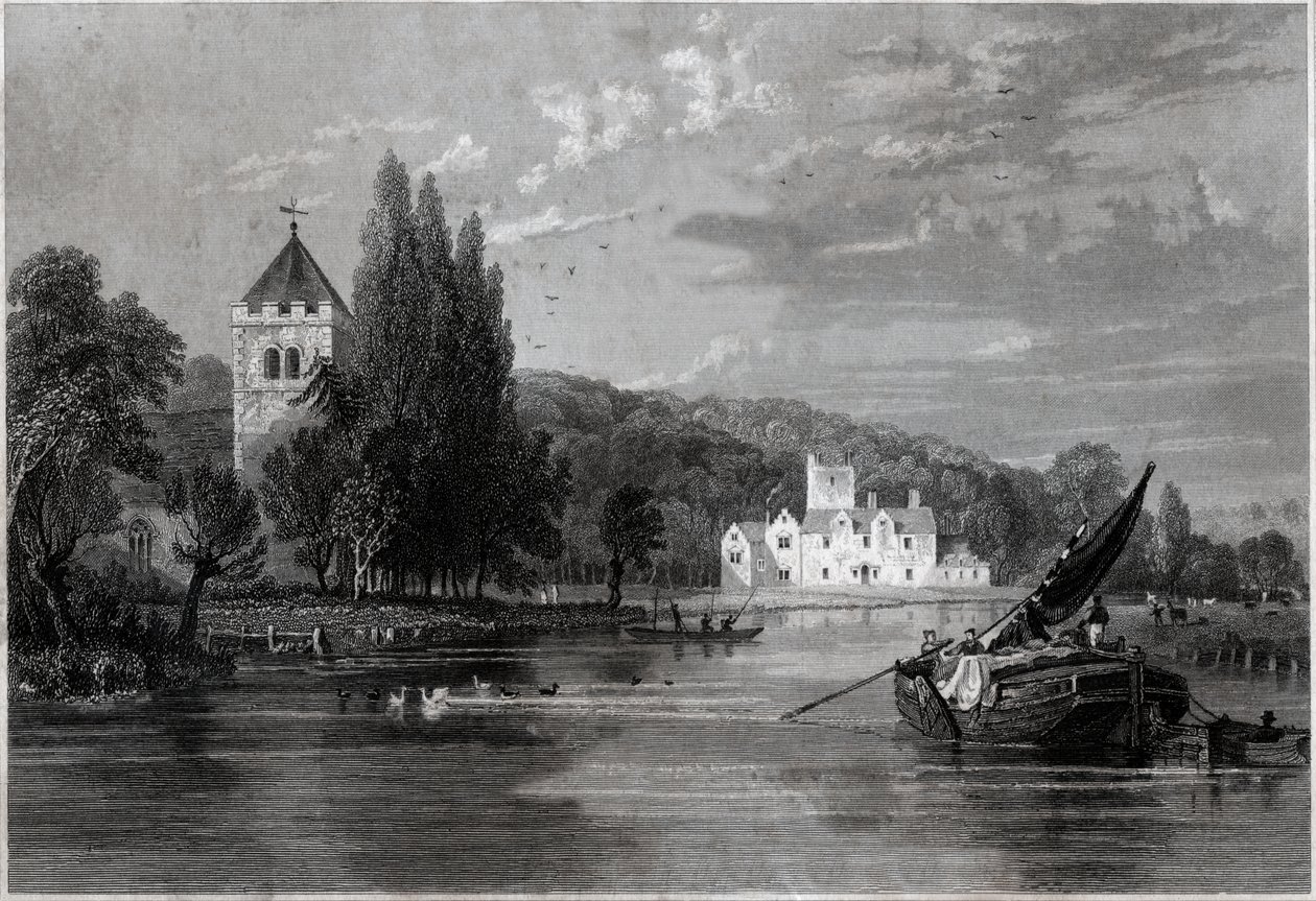 Bisham Abbey. (gravering, ca. 1850) av English School