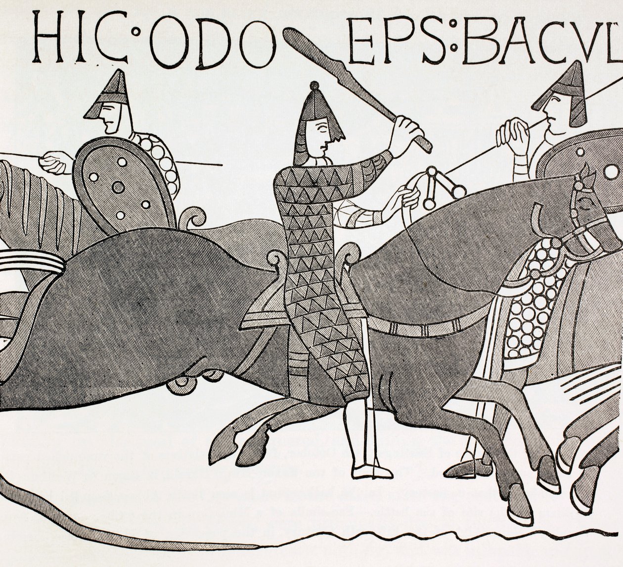 Biskop Eudes holder sin stafettpinnen i slaget ved Hastings, ca. 1880 av English School