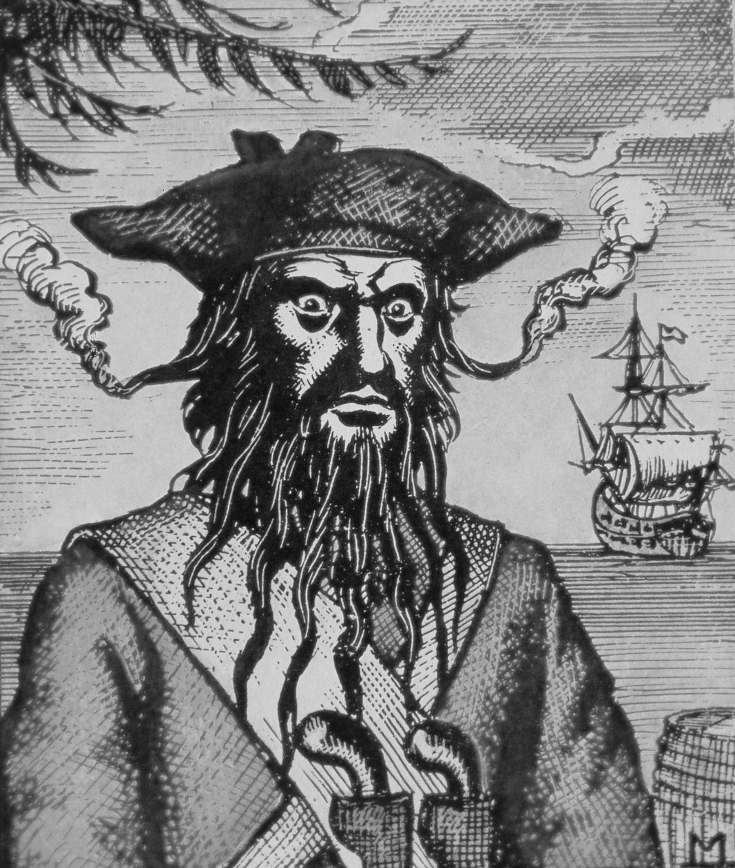 Blackbeard the Pirate (tresnitt) av English School