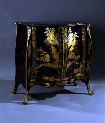 Bombe commode, midten av 1700-tallet (svart lakk) av English School