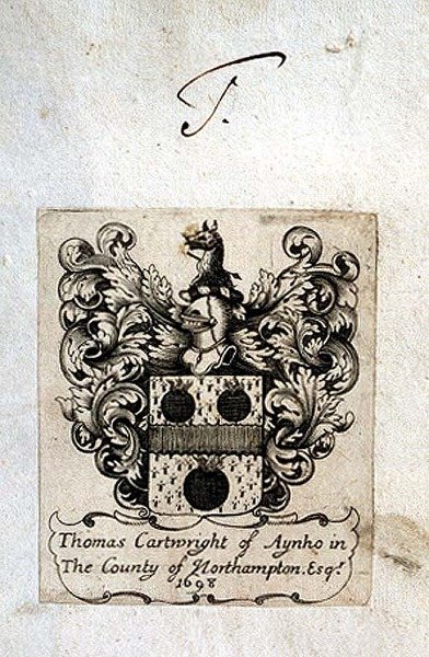 Bokskilt av Thomas Cartwright (1671-1748) av Aynho av English School