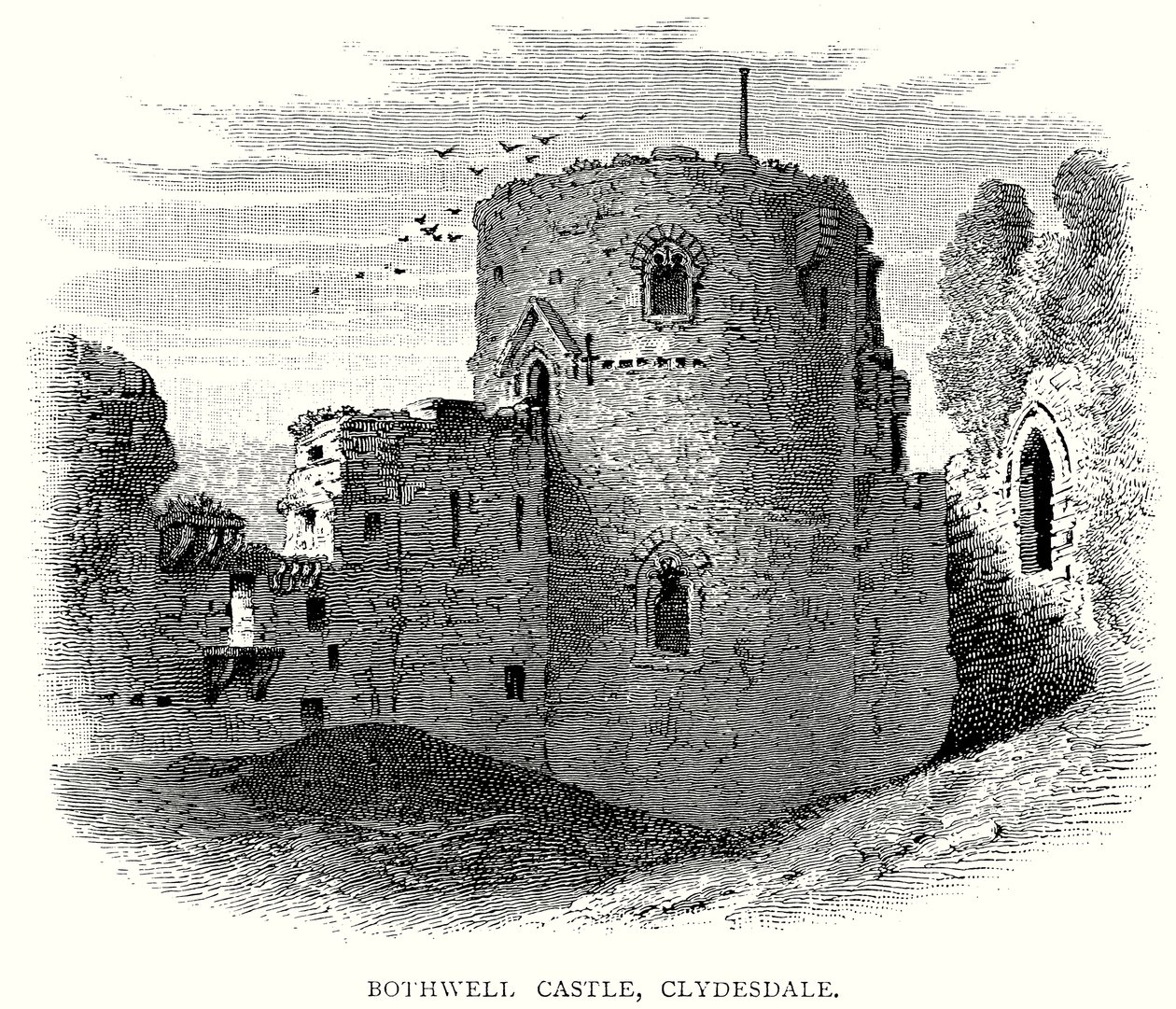 Bothwell Castle, Clydesdale (gravering) av English School