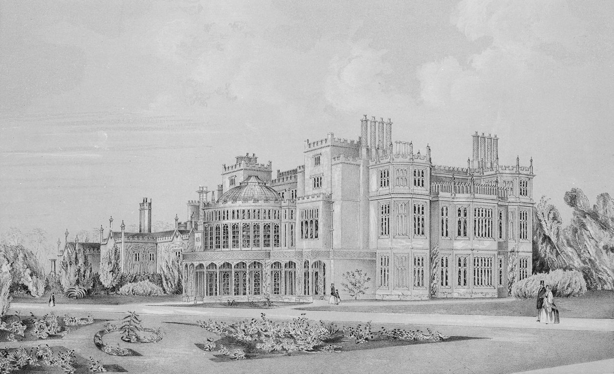 Brampton Park nær Huntingdon, 1852 av English School