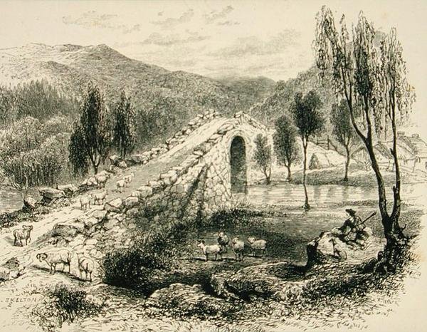 Bro over Sluggan Water, nær Braemar, ca. 1880, fra 