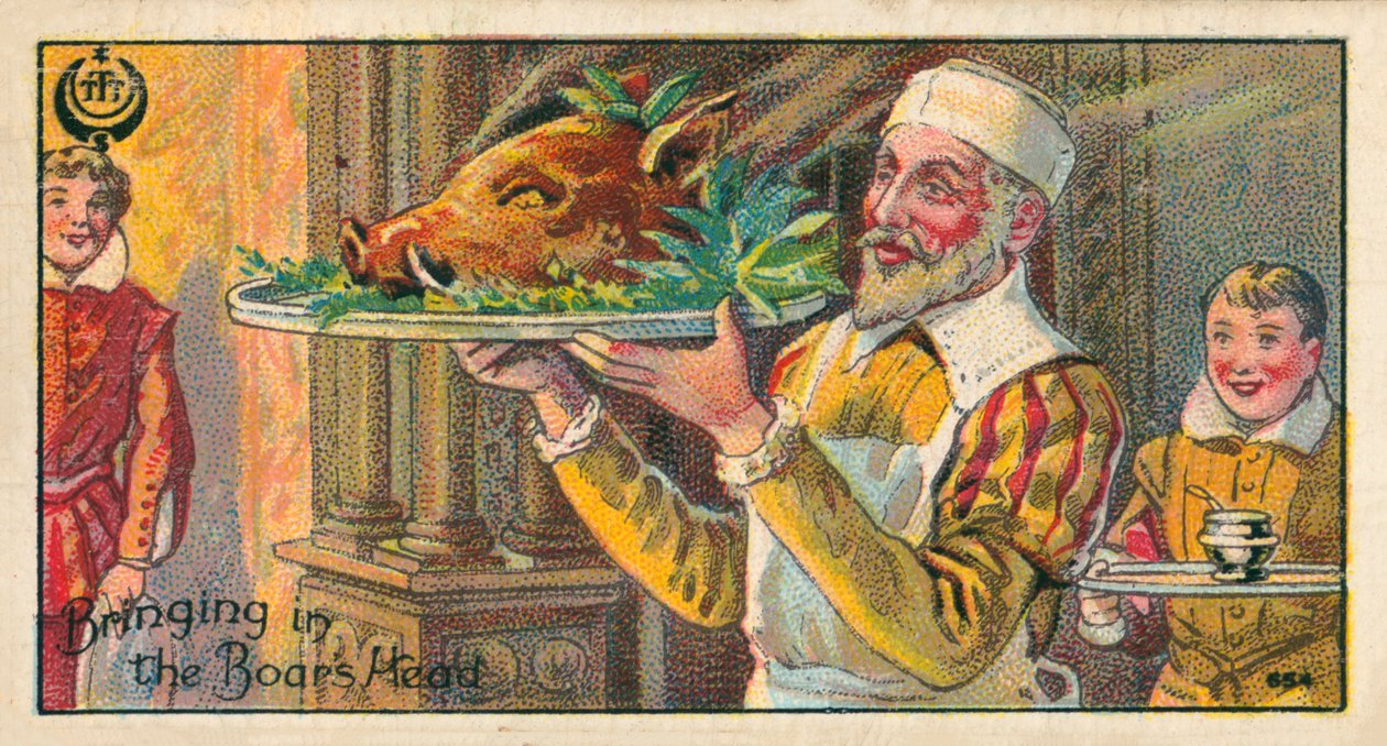 Bringer inn villsvinhodet (chromolitho) av English School