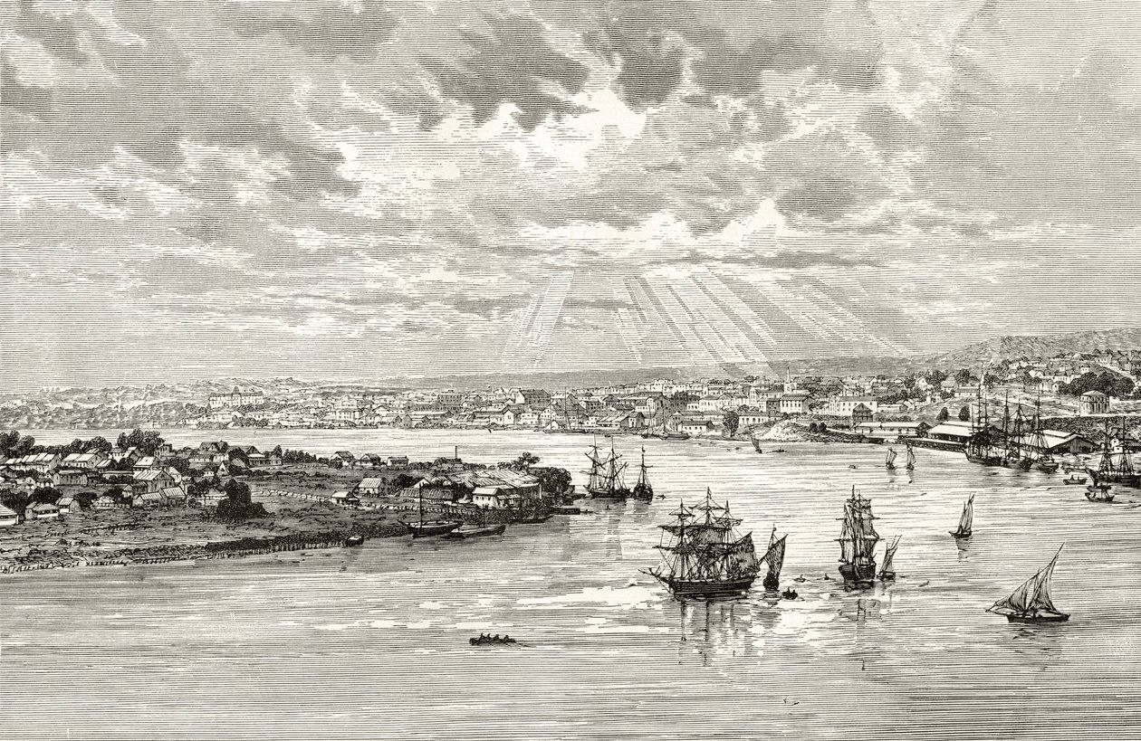 Brisbane Harbour, Australia, ca. 1880, fra 