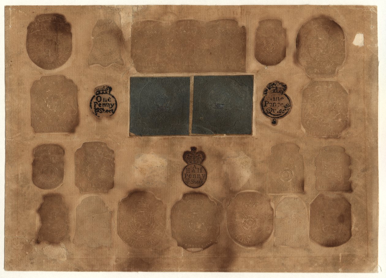 Britiske inntektsstempler, ca. 1765 av English School
