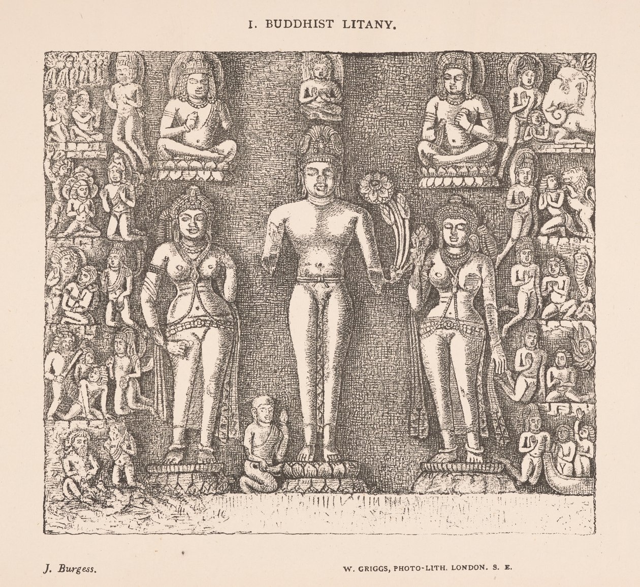 Buddhist Litany, fra The Cave Temples of India av James Fergusson og J. Burgess av English School