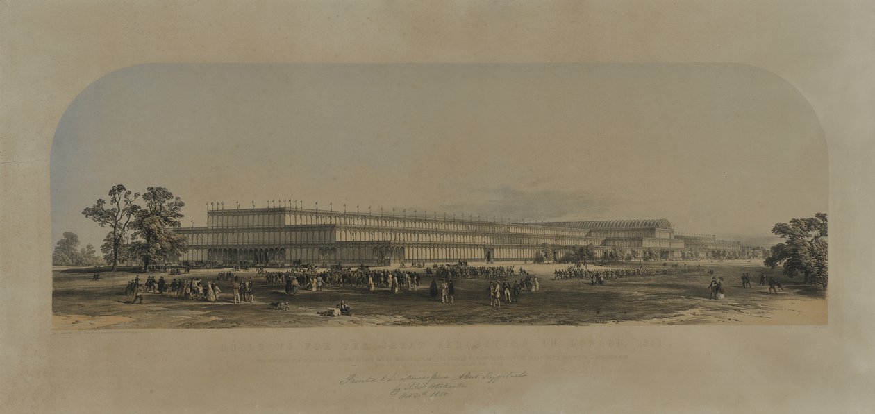 Bygning for den store utstillingen i London, 1851 av English School