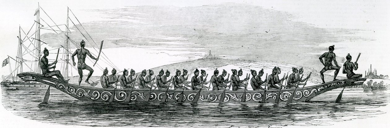 Burmese War Boat, hentet fra The London Illustrated News, 1852 av English School