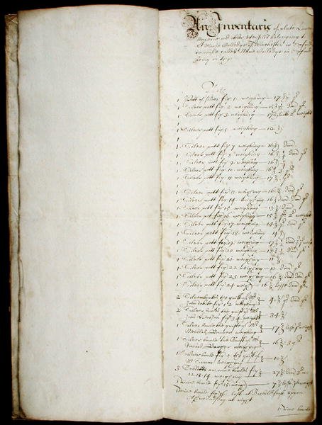 Bursars lange bok, fra 1655 (penn og blekk på papir) av English School