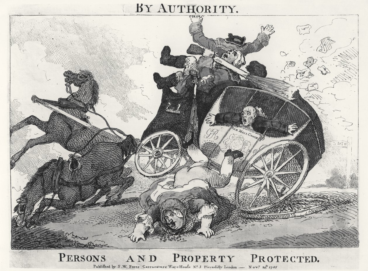 Etter autoritet. Personer og eiendom beskyttet, pub. av S.W. Fores, 1785 av English School