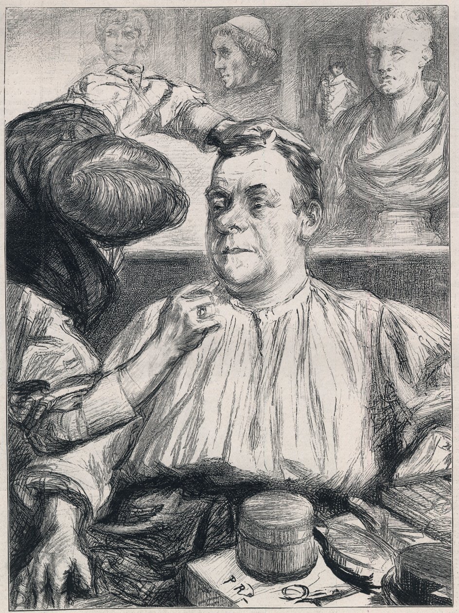 COQUELIN i garderoben hans: CONSTANT COQUELIN Aine (eldre) engelsk skuespiller i rollen som Cyrano de Bergerac ved Lyceum Theatre, London av English School