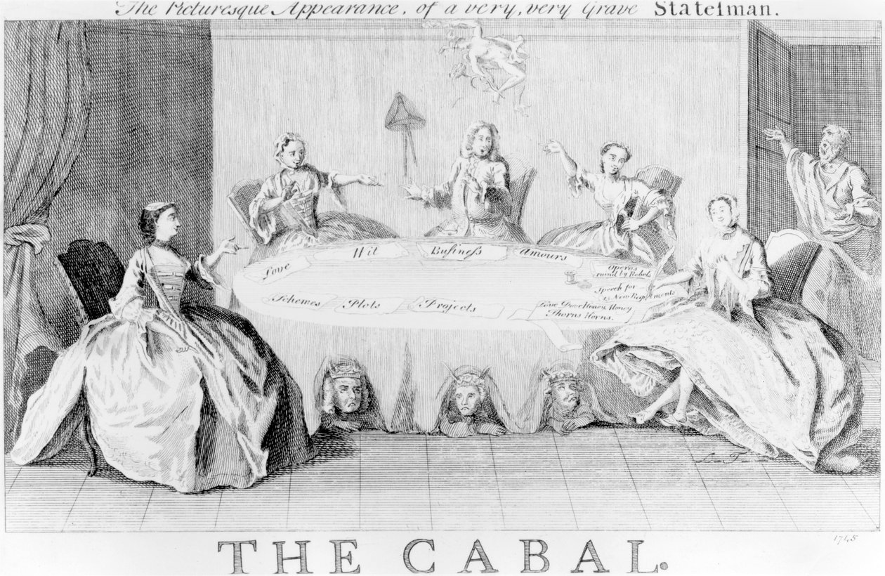 Cabal: The Picturesque Appearance of a Very, Very Grave Statesman, ca. 1745 av English School