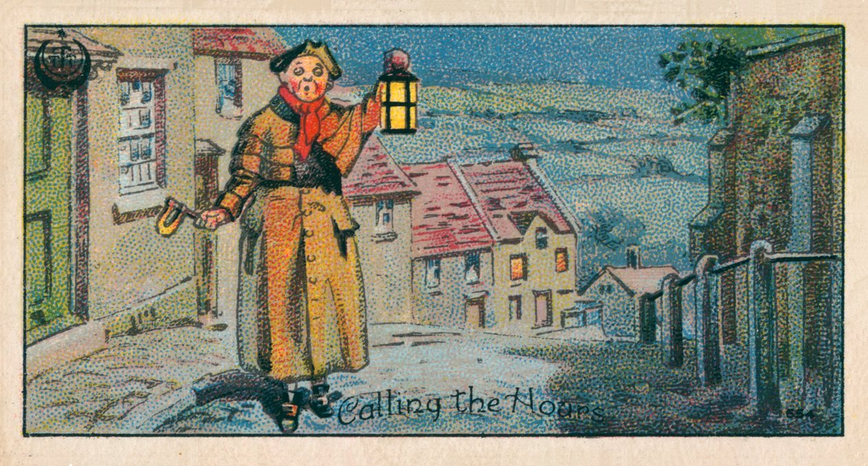 Kaller timene, Vekteren (chromolitho) av English School