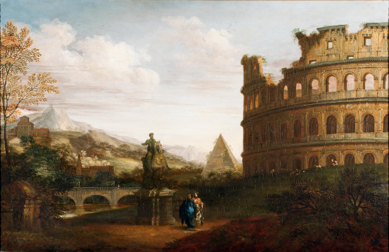 Capriccio-utsikt over Forum Romanum, ca. 1760 av English School