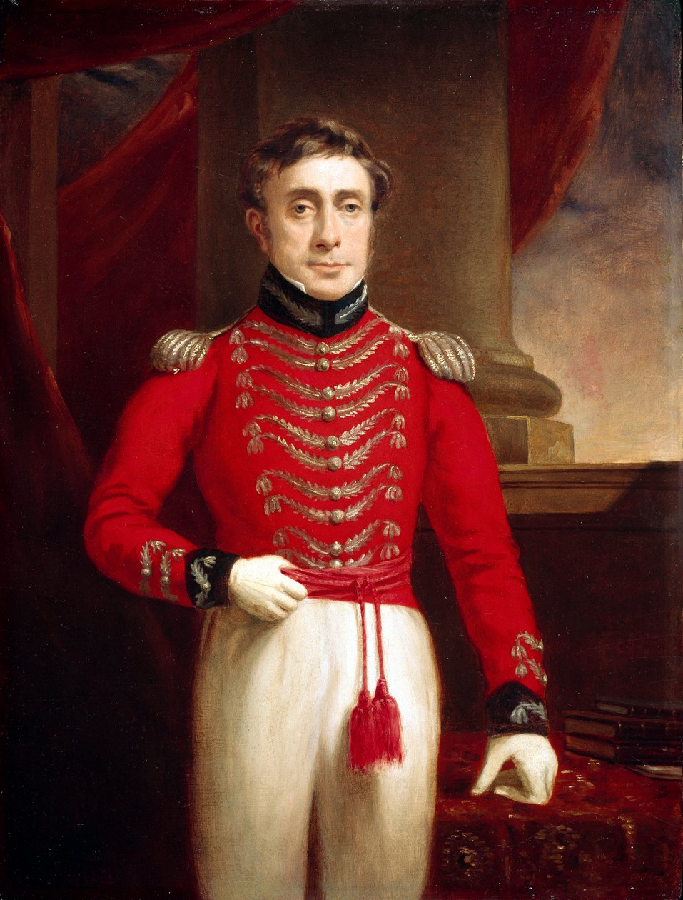 Kaptein David Leighton (1774–1860) 4. regiment innfødt infanteri, ca. 1804 av English School