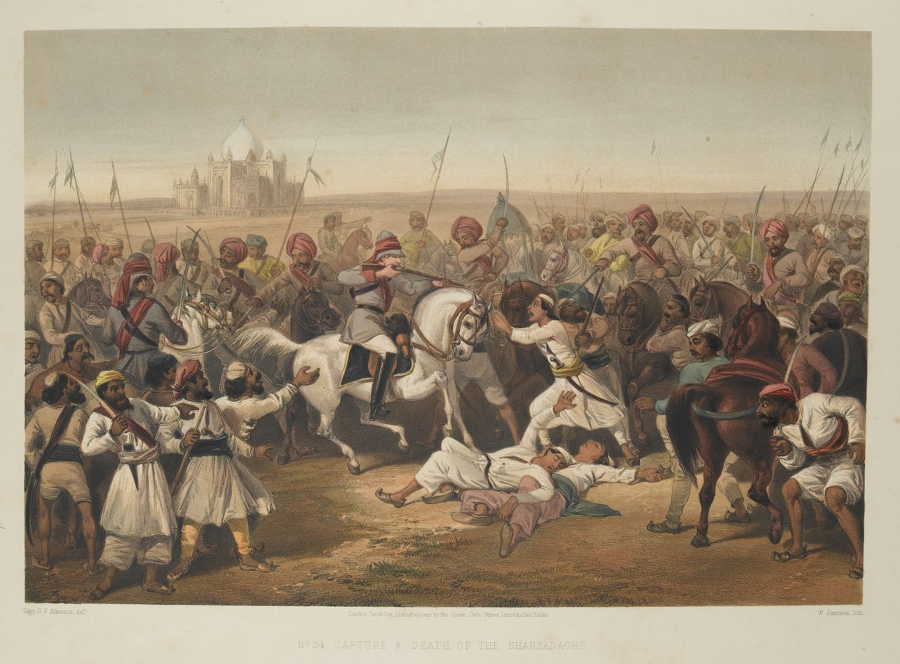 'Fangst og død av Shahzadaghs', 1857 av English School