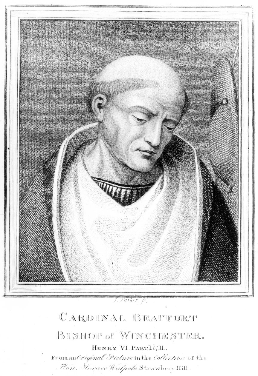 Kardinal Henry Beaufort, biskop av Winchester, gravert av J. Parker, 1791 av English School