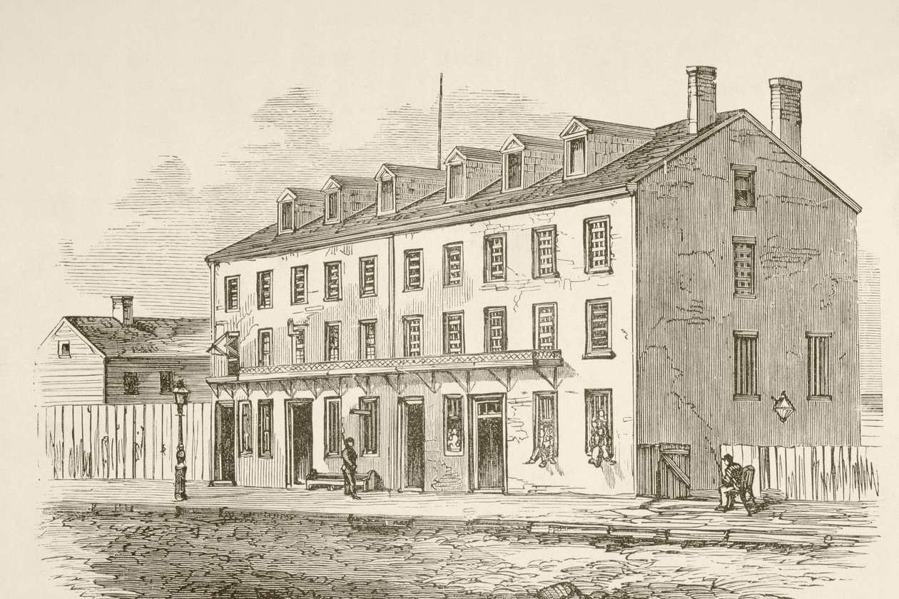 Castle Thunder, Richmon, Virginia (litho) av English School