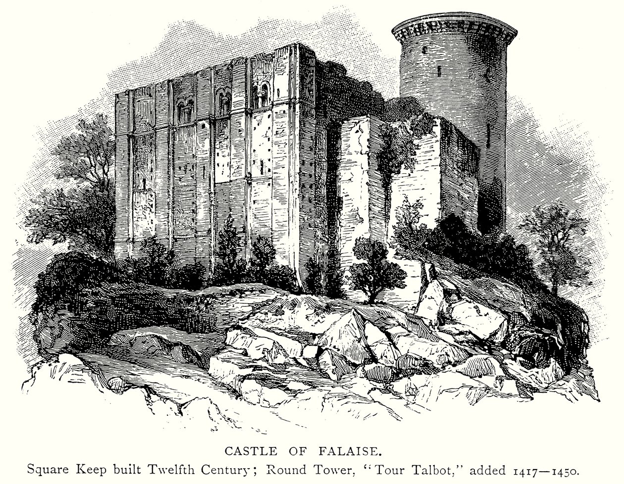 Falaise-slottet (gravering) av English School