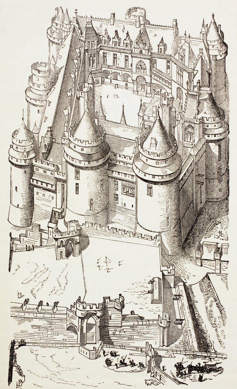Castle of Pierrefonds, Frankrike, ca. 1880 av English School