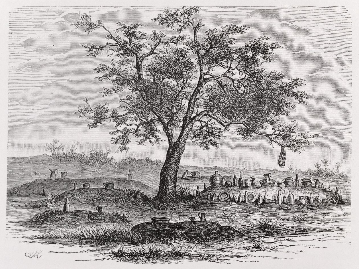 Kirkegård og hellig tre i Mbinda, fra 
