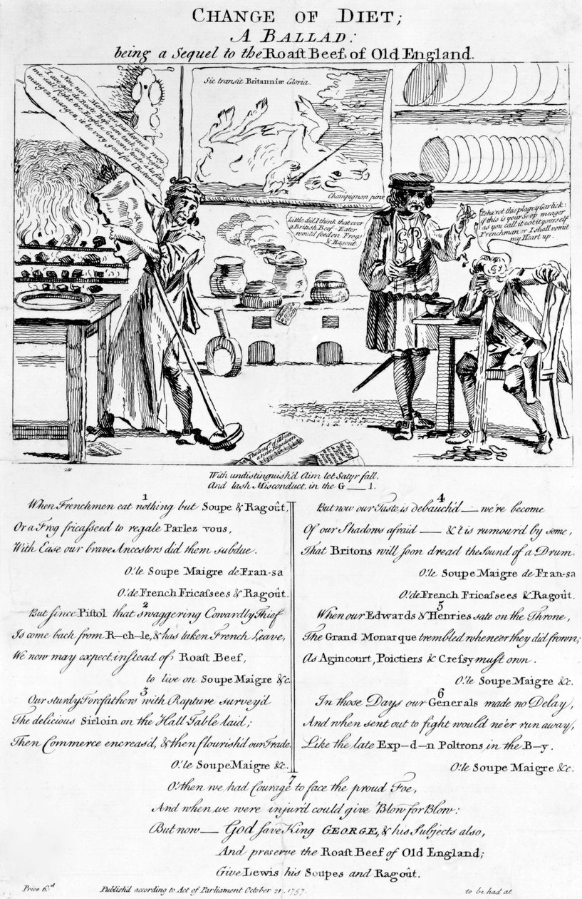 Endring av kosthold, En ballade, 1757 av English School