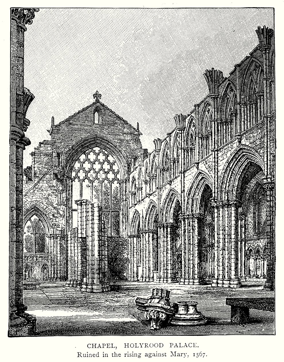 Kapell, Holyrood Palace (gravering) av English School